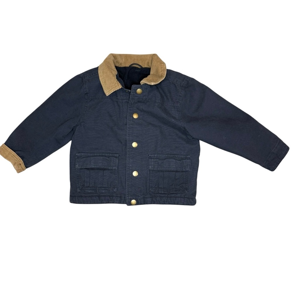 Kids Navy‎ and Tan Canvas Barn Jacket